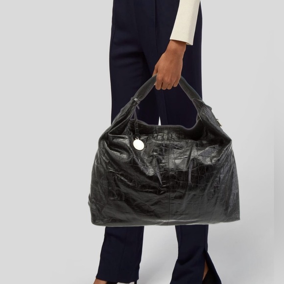 Laura Di Maggio Handbags - LAURA DI MAGGIO Embossed Leather Oversized Unstructured Hobo/Satchel